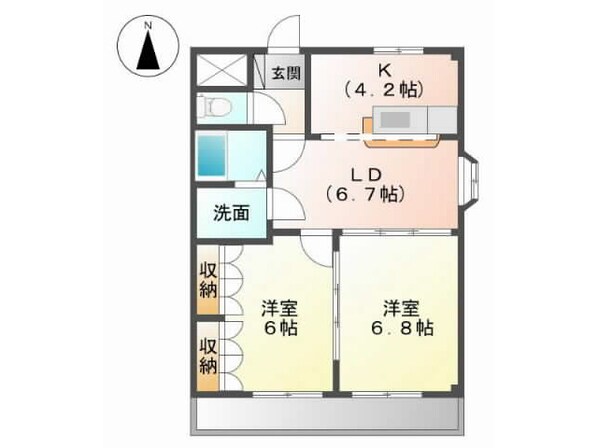 渕高駅 徒歩8分 2階の物件間取画像